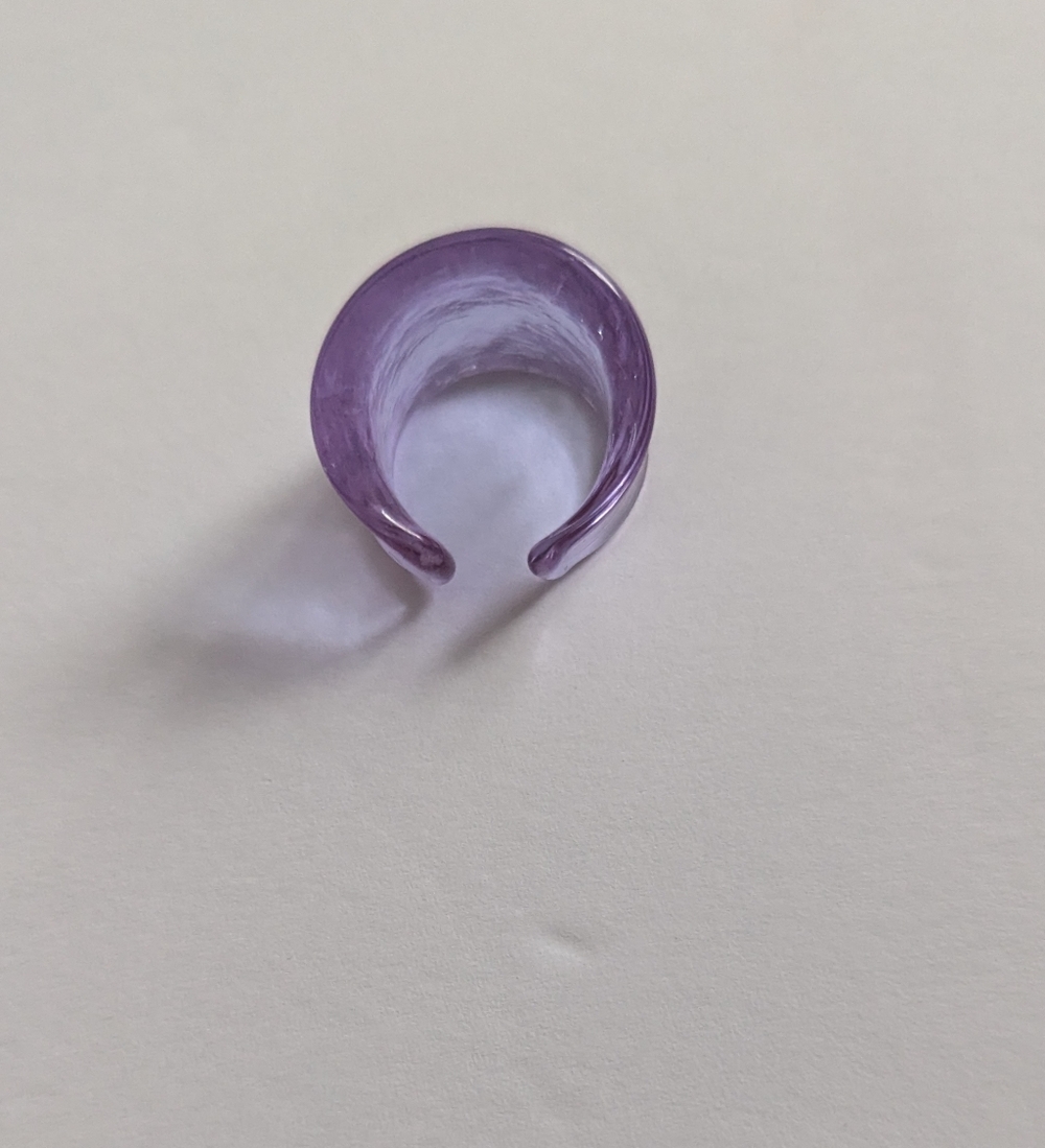 Translucent Lilac Glass Ring - Picture 3 of 5